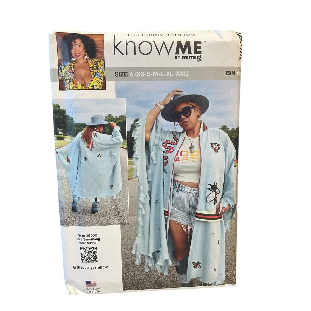 knowME ME2102 Misses Bomber Cape Sewing Pattern XS-XXL Modern